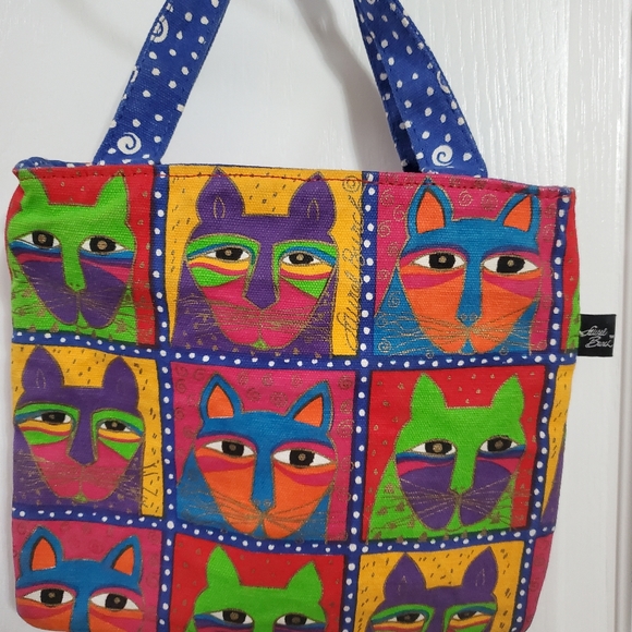 Laurel Burch small  Cat Hand Tote - Picture 3 of 7